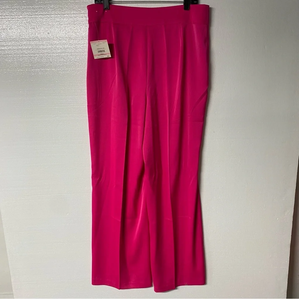 Anne Klein Dress Pants 10 Pink Wide Leg Stain Careerwear Business Barbiecore - Picture 8 of 11